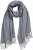 Ulla Popken Ribbed Knit Fringed Hem Scarf Grey Melange - Accessoires - Schals für Damen