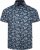 Kam Jeans 6061 Hibiscus Floral Print Short Sleeve Shirt Midnight Blue - Herrenhemden in großen Größen - Herrenhemden in großen Größen