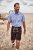JP1880 Short Sleeve Check Print Traditional Shirt Blue - Herrenhemden - Herrenhemden in großen Größen