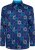 Kam Jeans 6071 Record Print Long Sleeve Shirt Navy - Herrenhemden - Herrenhemden in großen Größen