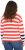 Ulla Popken Mixed Stripe Long Sleeve Sweater Hibiscus Red - Hoodies & Sweatshirts - 