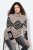 Ulla Popken Aztec Pattern Turtleneck Sweater Pebble Grey - Hoodies & Sweatshirts - Kuschelige Sweatshirts & Strick