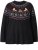Ulla Popken Norwegian Style Christmas Sweater Black - Hoodies & Sweatshirts - 