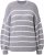 Ulla Popken Oversized Striped Balloon Sleeve Sweater Grey Melange - Hoodies & Sweatshirts - Kuschelige Sweatshirts & Strick