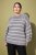 Ulla Popken Oversized Striped Balloon Sleeve Sweater Grey Melange - Hoodies & Sweatshirts - Kuschelige Sweatshirts & Strick
