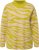 Ulla Popken Zebra Print Mock Turtleneck Long Sleeve Sweater Yellow Green - Hoodies & Sweatshirts - 