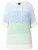 Ulla Popken Block Stripe Hooded Short Sleeve Sweater Mint Green - Hoodies & Sweatshirts - 