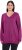 Ulla Popken Soft Fine Knit Pullover V-Neck Sweatshirt Dark Lilac - Hoodies & Sweatshirts - 