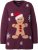 Ulla Popken Gingerbread Man Christmas Sweater Dark Wine Red - Hoodies & Sweatshirts - Kuschelige Sweatshirts & Strick