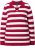 Ulla Popken Striped Polo Collar Long Sleeve Sweater Ruby Red - Hoodies & Sweatshirts - 