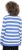 Ulla Popken Striped Polo Collar Long Sleeve Sweater Aegean Blue - Hoodies & Sweatshirts - 