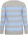 Kaffe Curve Niela Gestreifter Pullover Hellgrau/Blau - Pullover & Strickmode - 