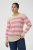 Kaffe Curve Niela Gestreifter Pullover Federgrau/Pink Melange - Pullover & Strickmode - 