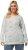Ulla Popken Tie-Dyed Long Sleeve Sweatshirt Snow White - Hoodies & Sweatshirts - 