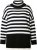 Ulla Popken Striped Stand-Up Collar Sweater Black - Hoodies & Sweatshirts - 