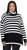 Ulla Popken Striped Stand-Up Collar Sweater Black - Hoodies & Sweatshirts - 