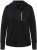 Ulla Popken HYPRAR Zip Front Hooded Stretch Sweatshirt Black - Hoodies & Sweatshirts - 