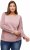 Ulla Popken Mixed Knit Patch Look Sweatshirt Old Pink - Hoodies & Sweatshirts - 