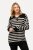 Ulla Popken Striped Troyer Collar Sweater Black - Hoodies & Sweatshirts - Kuschelige Sweatshirts & Strick