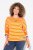 Ulla Popken Striped Drawstring Hem Sweatshirt Orange - Hoodies & Sweatshirts - Kuschelige Sweatshirts & Strick