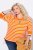 Ulla Popken Striped Drawstring Hem Sweatshirt Orange - Hoodies & Sweatshirts - Kuschelige Sweatshirts & Strick