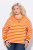 Ulla Popken Striped Drawstring Hem Sweatshirt Orange - Hoodies & Sweatshirts - Kuschelige Sweatshirts & Strick