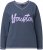 Ulla Popken Houston Textured Lettering Sweatshirt Navy - Hoodies & Sweatshirts - Kuschelige Sweatshirts & Strick