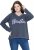 Ulla Popken Houston Textured Lettering Sweatshirt Navy - Hoodies & Sweatshirts - Kuschelige Sweatshirts & Strick