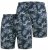 D555 Cleethorpes Hawaii Printed Swimshorts Navy - Schwimmshorts - Herren-Badeshorts in Übergröße