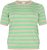 Kaffe Curve Lizzy Gestreifter Pullover Federgrau Melange/Grün - Bedruckte T-shirts für herren - 