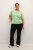 Kaffe Curve Lizzy Gestreifter Pullover Federgrau Melange/Grün - Bedruckte T-shirts für herren - 
