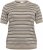 Kaffe Curve Lizzy Gestreifter Pullover Beige/Schwarz - Bedruckte T-shirts für herren - 