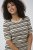 Kaffe Curve Lizzy Gestreifter Pullover Beige/Schwarz gestreift - Bedruckte T-shirts für herren - 