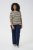Kaffe Curve Lizzy Gestreifter Pullover Beige/Schwarz gestreift - Bedruckte T-shirts für herren - 