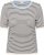 Kaffe Curve Lizzy Knit T-Shirt Chalk/Midnight Fine Stripe - T-Shirts - 