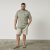 North Latitude 61124 Gestreiftes T-Shirt Olivgrün - Herren-T-shirts - Herren-T-Shirts in großen Größen