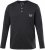 JP1880 T-Shirt Henley Long Sleeve Black TALL - HERRENBEKLEIDUNG MT-6XLT - Langgrößen für Herren