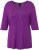 Ulla Popken Rhinestone Detail 3/4 Sleeve Tee Blackberry - Bedruckte T-shirts für herren - 