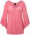 Ulla Popken Trumpet Sleeve Cold Dyed Tee Dark Pink - Bedruckte T-shirts für herren - 