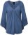 Ulla Popken Trumpet Sleeve Cold Dyed Tee Dove Blue - Bedruckte T-shirts für herren - Bedruckte Damen-T-Shirts