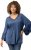 Ulla Popken Trumpet Sleeve Cold Dyed Tee Dove Blue - Bedruckte T-shirts für herren - Bedruckte Damen-T-Shirts