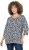 Ulla Popken Floral 3/4 Sleeve V-Neck A-Line Tee Navy - T-Shirts - T-Shirts für Damen
