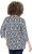 Ulla Popken Floral 3/4 Sleeve V-Neck A-Line Tee Navy - T-Shirts - T-Shirts für Damen