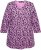 Ulla Popken Floral 3/4 Sleeve V-Neck A-Line Tee Amethyst - T-Shirts - 