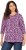 Ulla Popken Floral 3/4 Sleeve V-Neck A-Line Tee Amethyst - T-Shirts - 