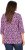 Ulla Popken Floral 3/4 Sleeve V-Neck A-Line Tee Amethyst - T-Shirts - 