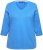 Ulla Popken Country Lettered 3/4 Sleeve Tee Teal Blue - Bedruckte T-shirts für herren - 