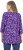 Ulla Popken Scribble Print Square Neck 3/4 Sleeve Tee Violet - Bedruckte T-shirts für herren - 