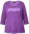 Ulla Popken UNIQUE Embroidered 3/4 Sleeve Tee Purple - T-Shirts - T-Shirts für Damen