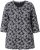 Ulla Popken Graphic Flower A-Line 3/4 Sleeve Tee Black - T-Shirts - T-Shirts für Damen
